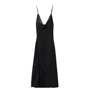 Zara Black Drape Neck Dress